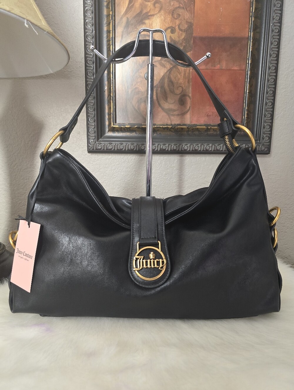 Juicy Couture First Class Hobo Bag Black Gold Y2K McBling NWT